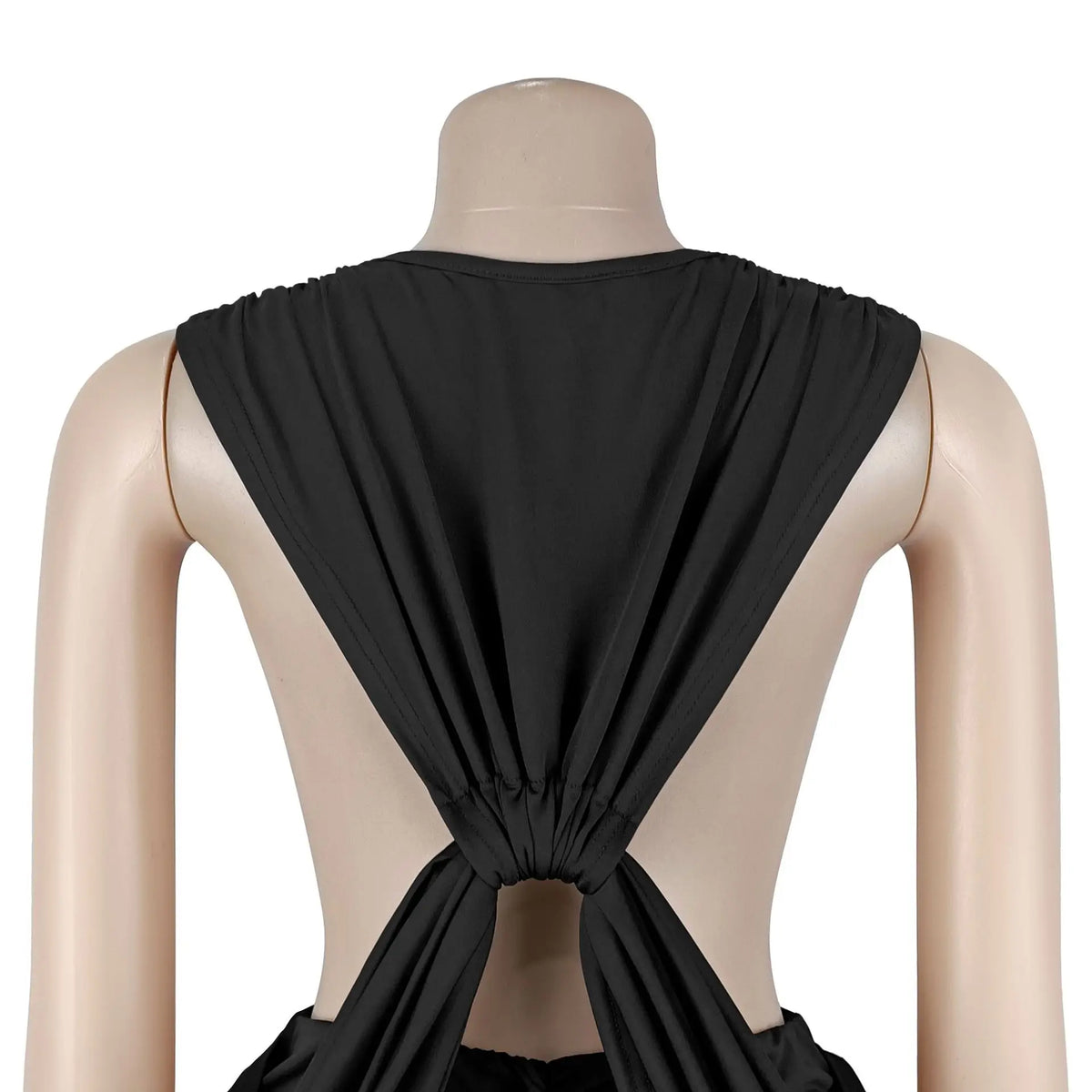 Halter Deep V Neck Ruched Flare Jumpsuit for Women