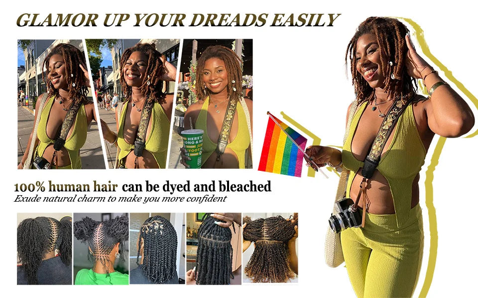 Afro Kinky Bulk Human Hair Loc Extensions for Women
