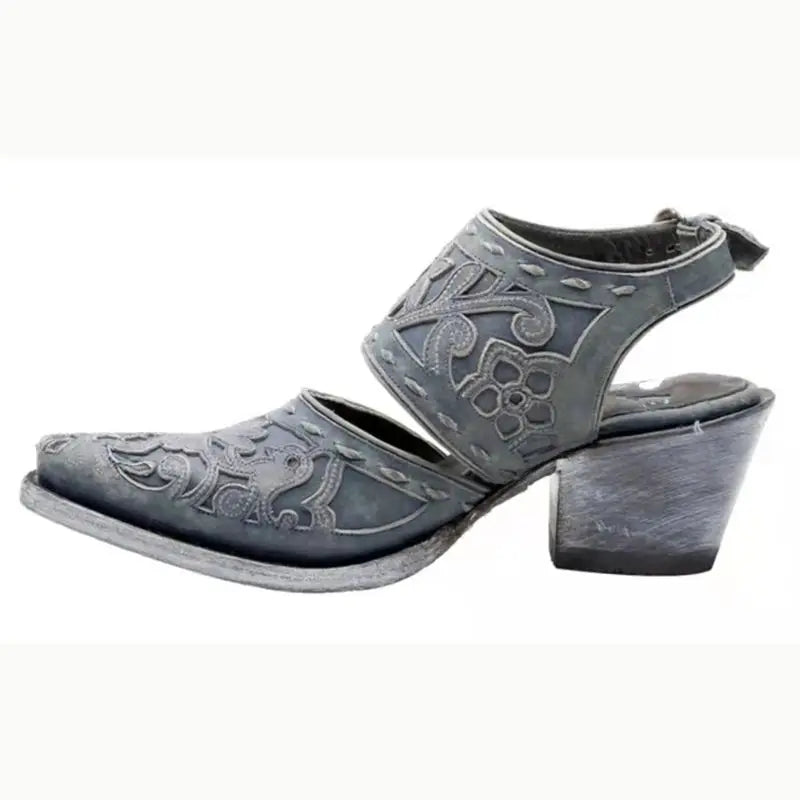 Floral Embellished Square Toe Back Strap Plus Size Sandals for Women