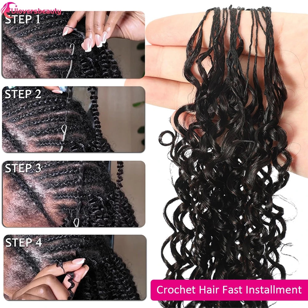 Burmese Curly Crochet Human Hair Extensions for Women