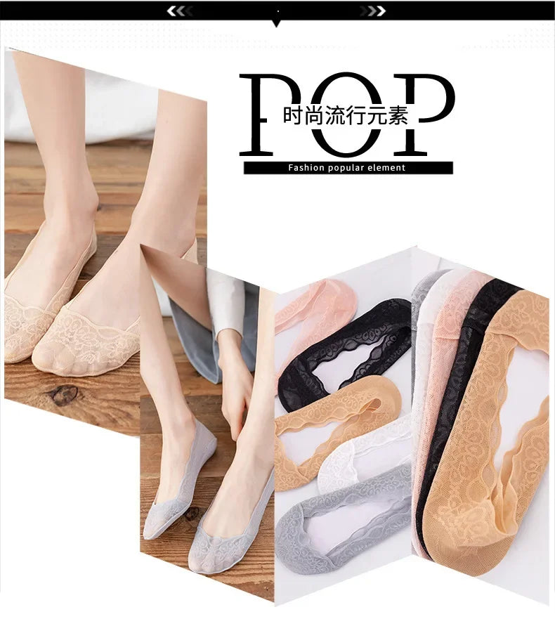 Silicone Grip Cotton Boat Socks