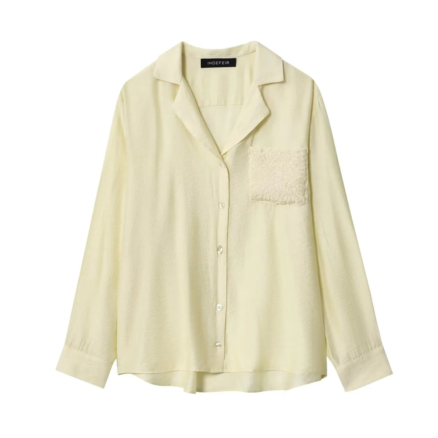 Casual Long Sleeve Pocket Embroidered Shirt for Women