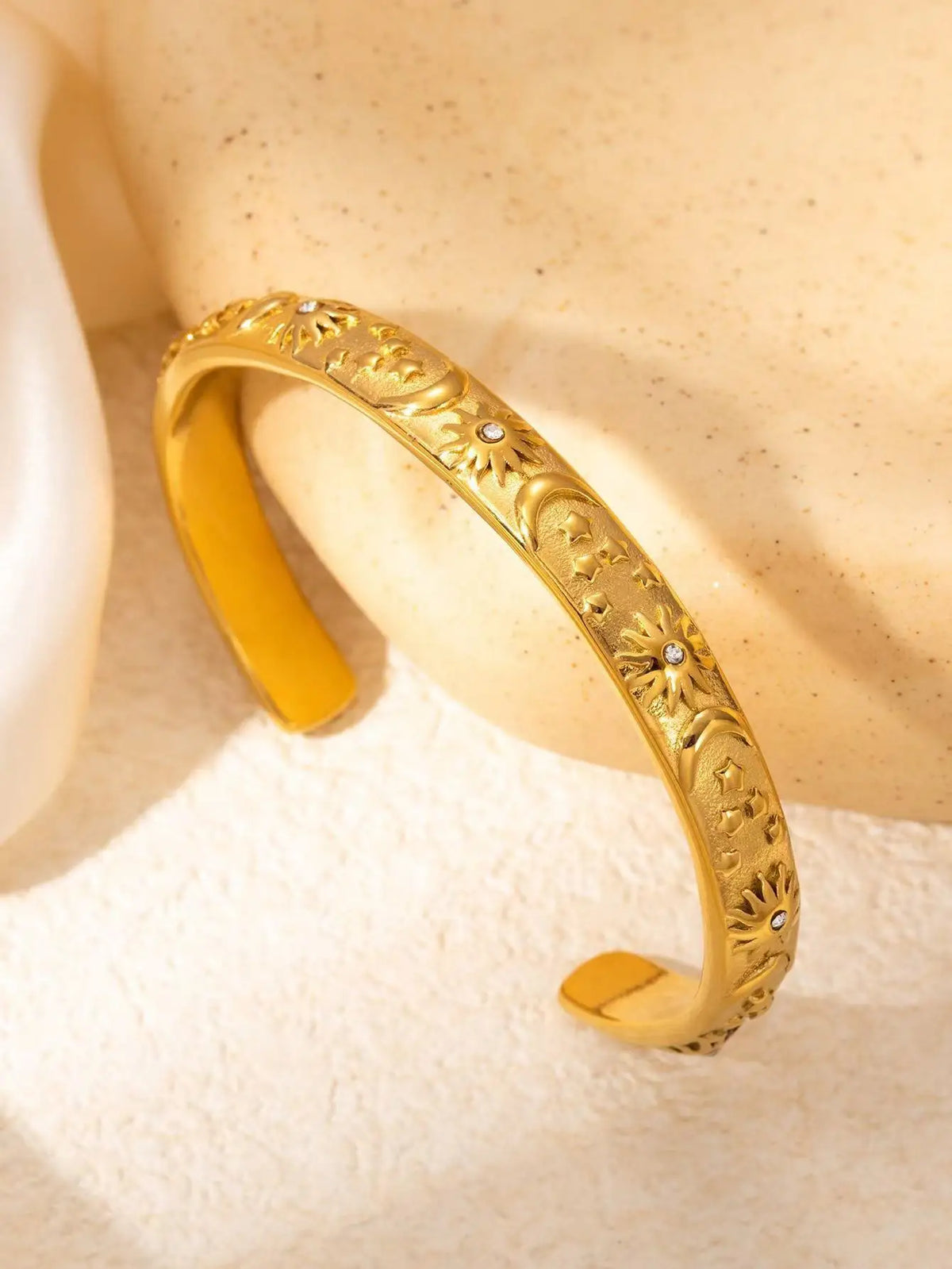 Gold Plated Celestial Cuff Bracelet