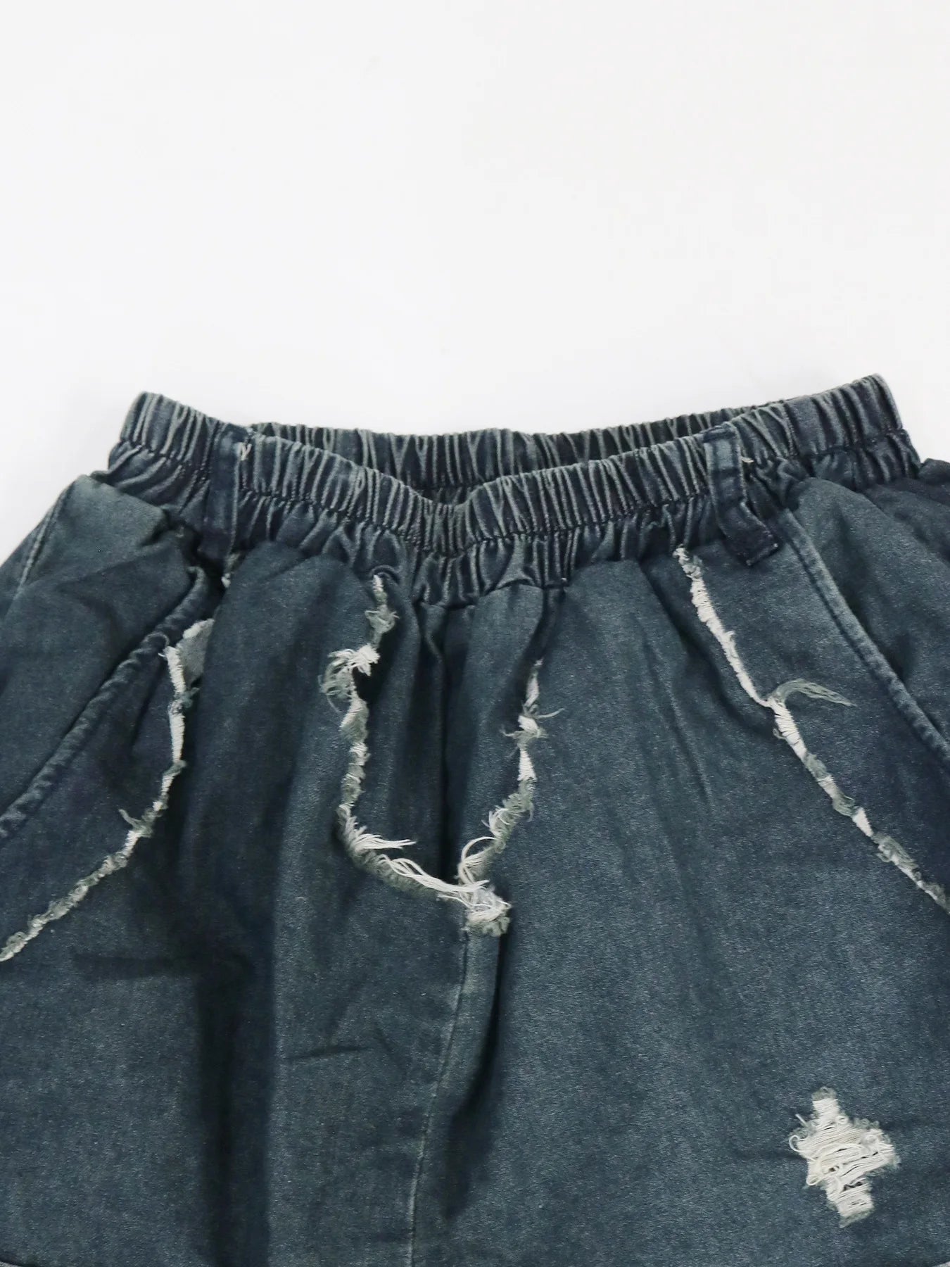 Drawstring Tie Dye Camouflage Ripped Harem Pants for Women
