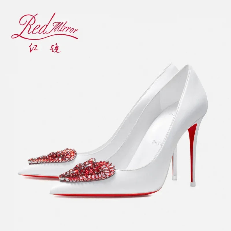 Pointed Toe Rhinestone Stiletto High Heels for Women