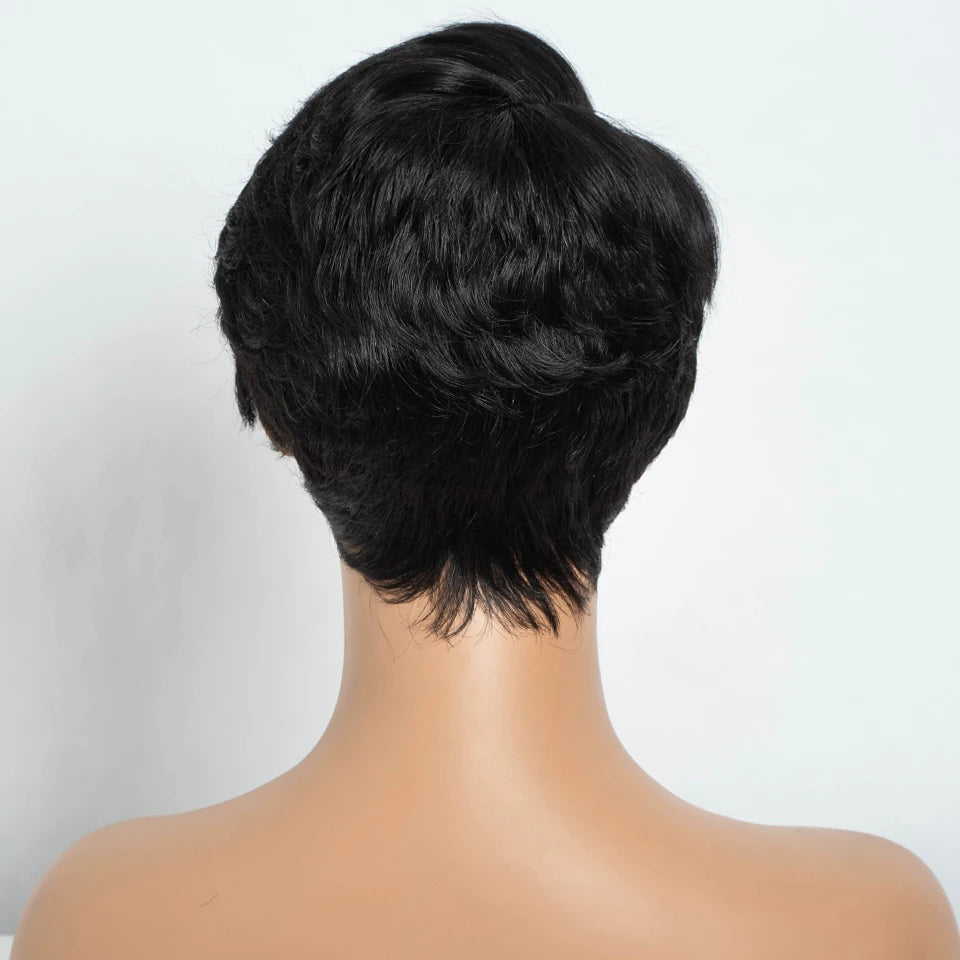 Glueless Short Pixie Cut Lace Front Remy Wig for Women