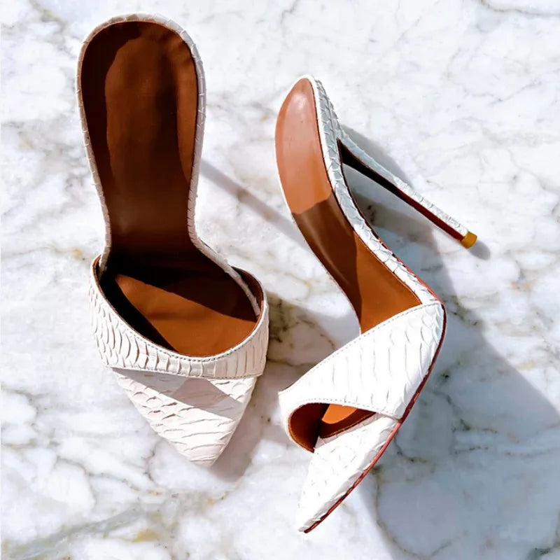 Pointed Toe Slim High Heel Wedding Sandals for Women