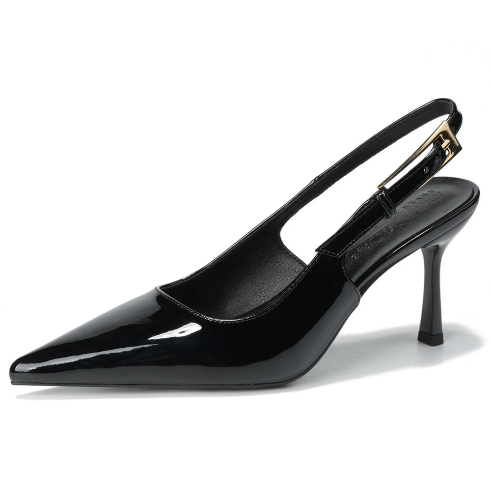 Patent Leather Buckle Strap High Heel Pumps for Women