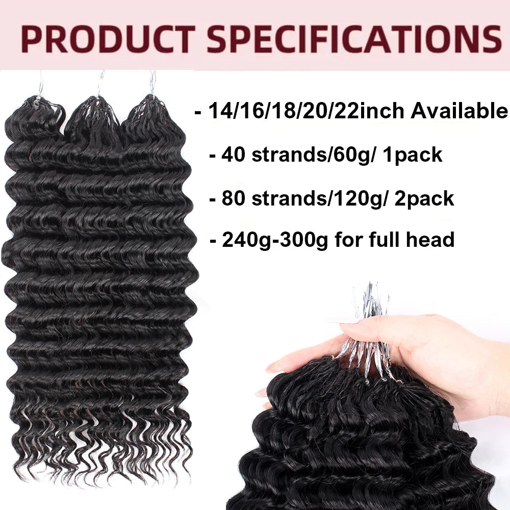 Deep Wave Human Hair Braiding Extensions for Women