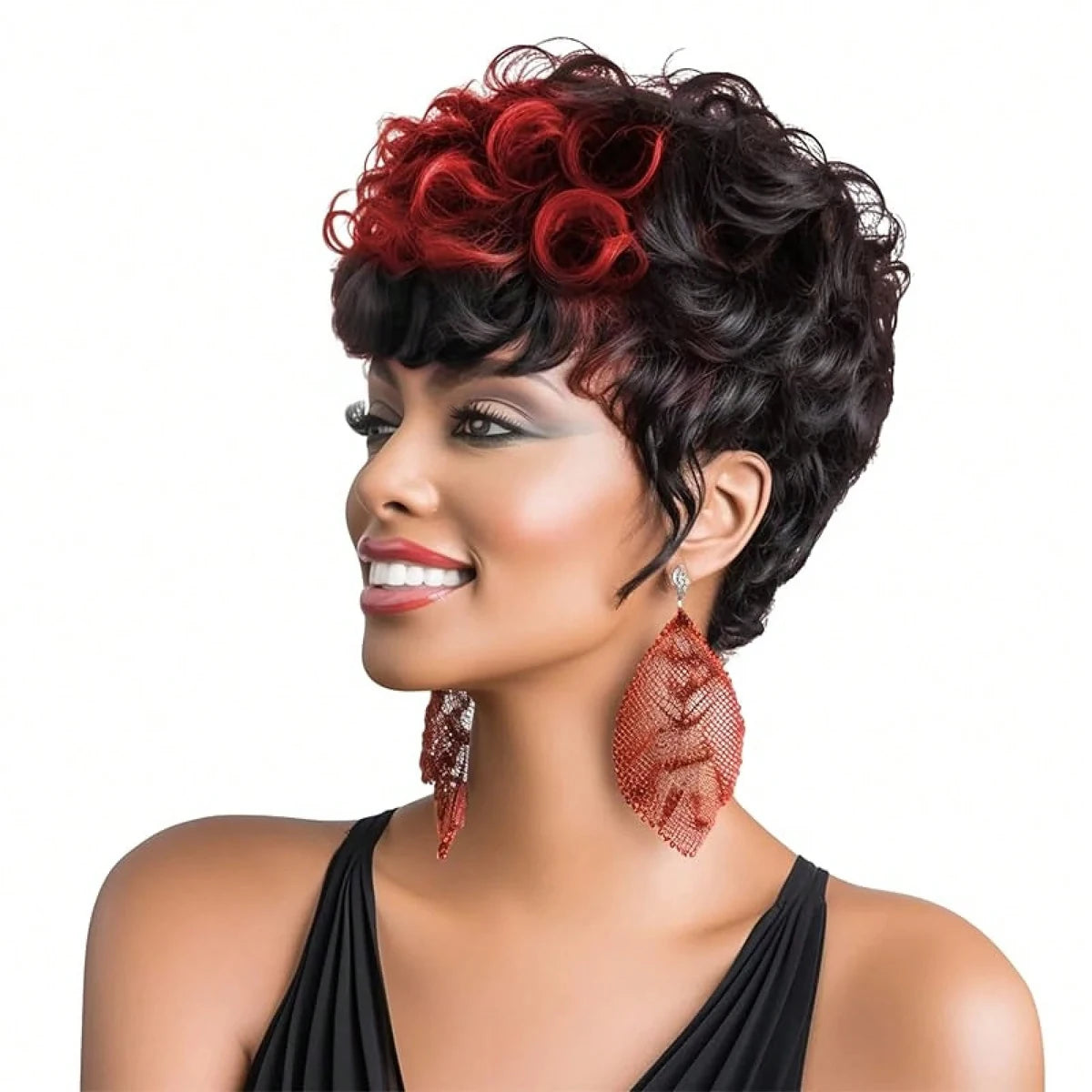 Premium Short Curly Synthetic Pixie Cut Wig For Women