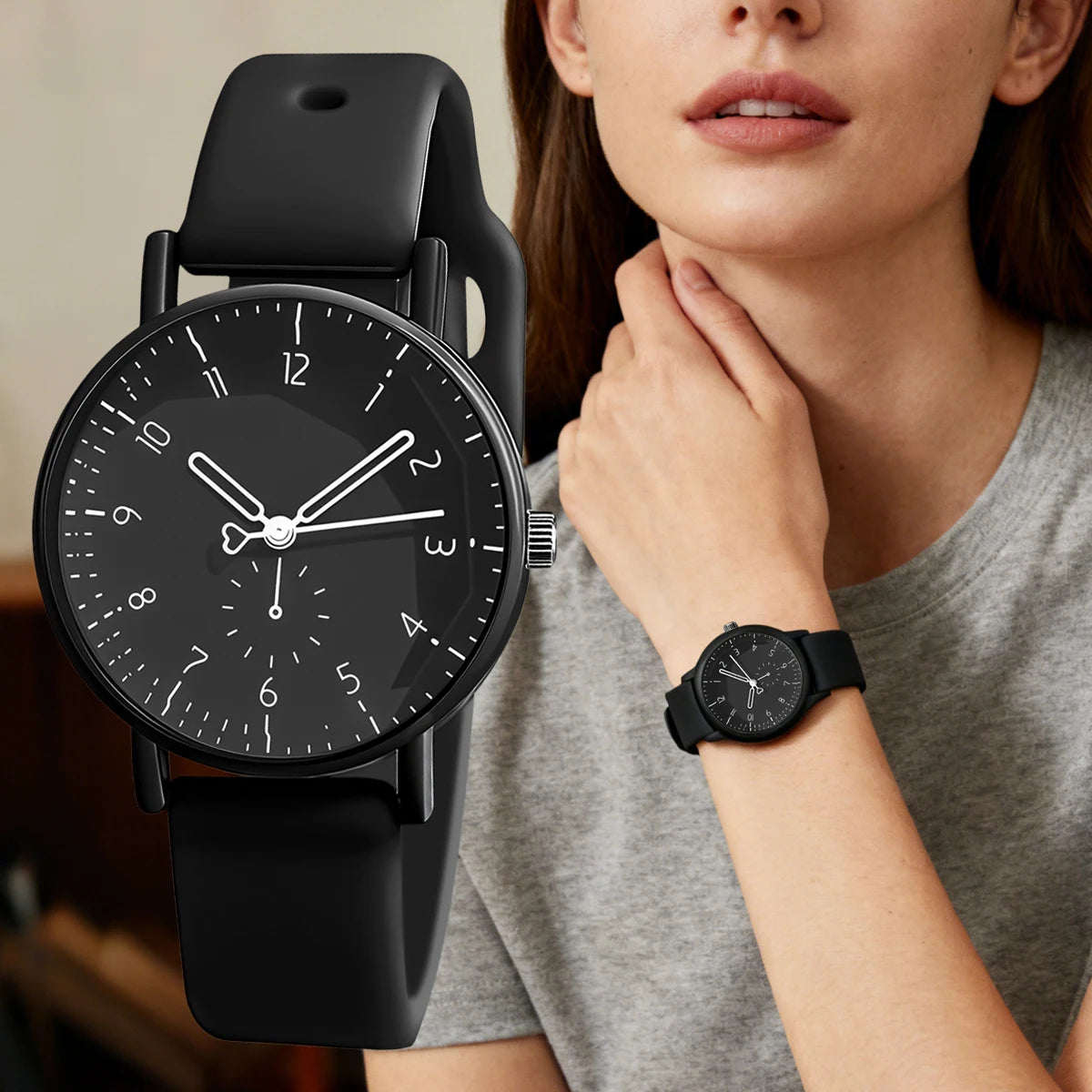 Silicone Strap Quartz Watch for Women