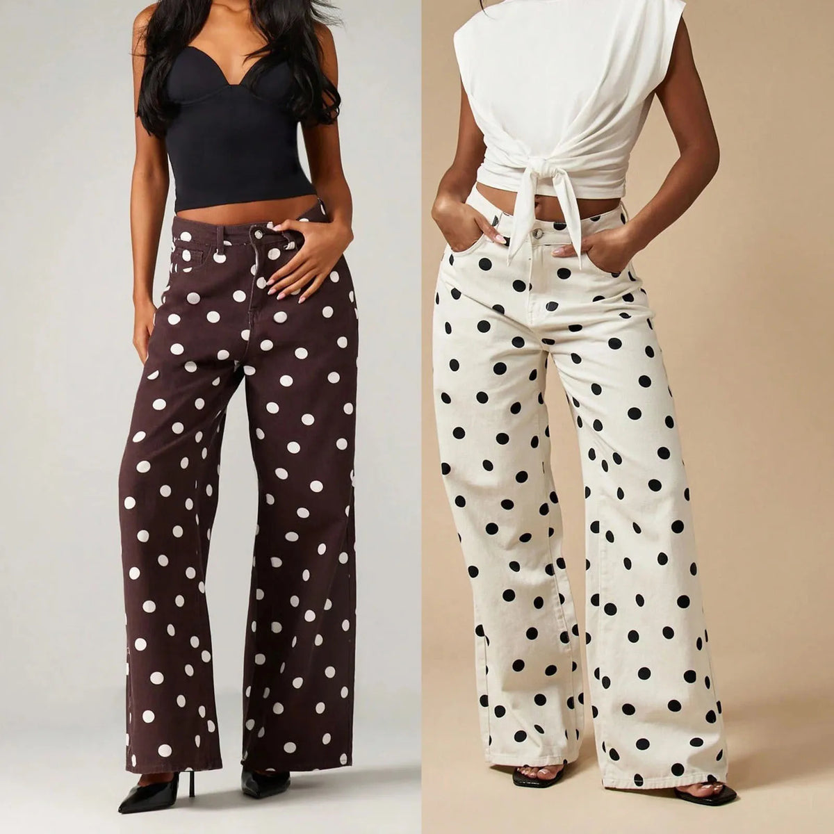 High Waisted Wide Leg Straight Denim Jeans For Women