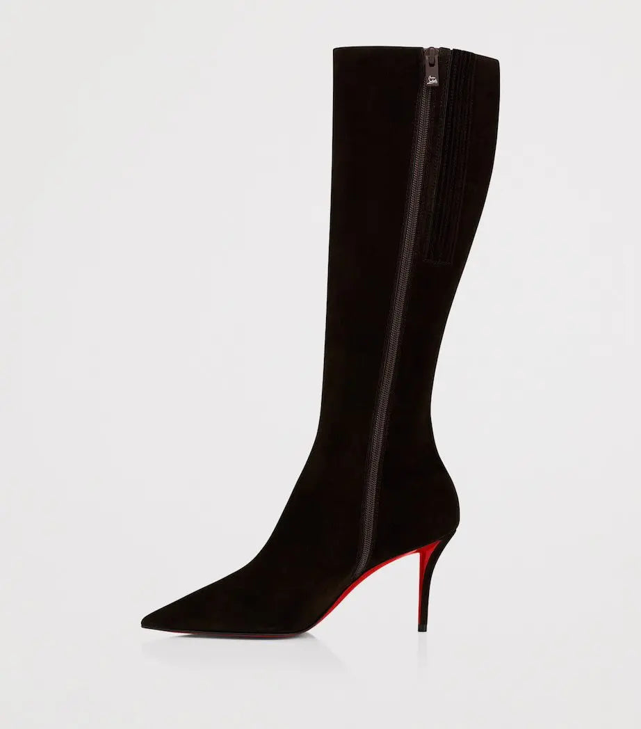 Leopard Print Pointed Toe Stiletto Knee High Boots for Women
