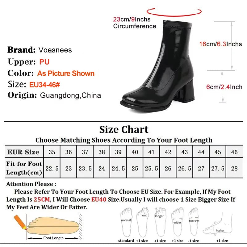 Elegant Warm Block Heel Zip-Up Ankle Boots for Women