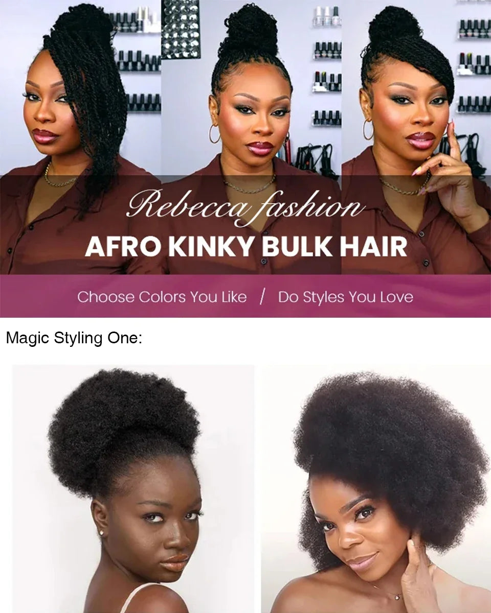 Afro Kinky Human Hair Twist Braiding Bulk for Women
