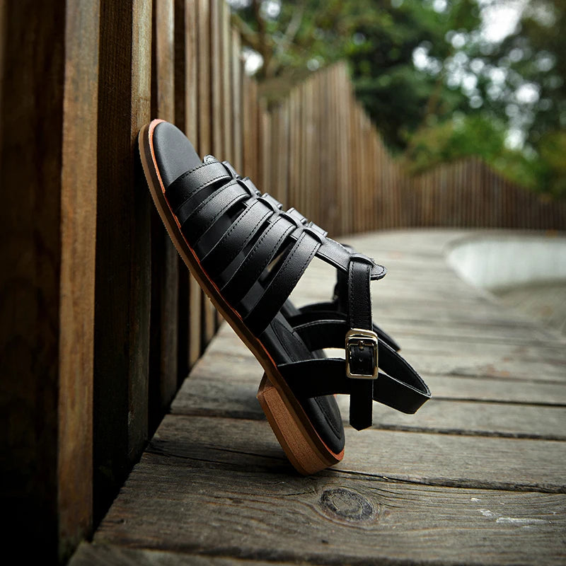 Summer Leather Handmade Gladiator Buckle Sandals for Women