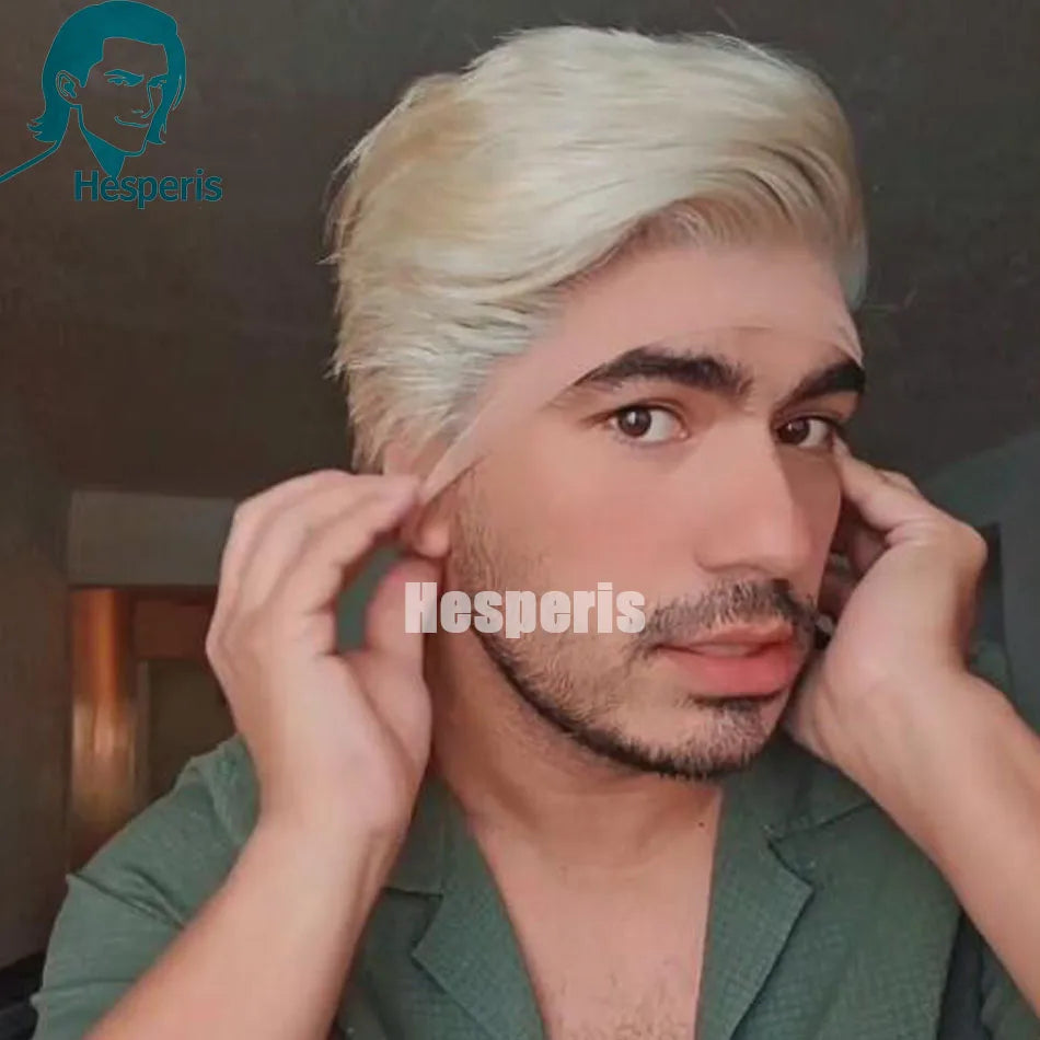 Pre Plucked Blonde Pixie Cut Full Lace Human Hair Wig for Women