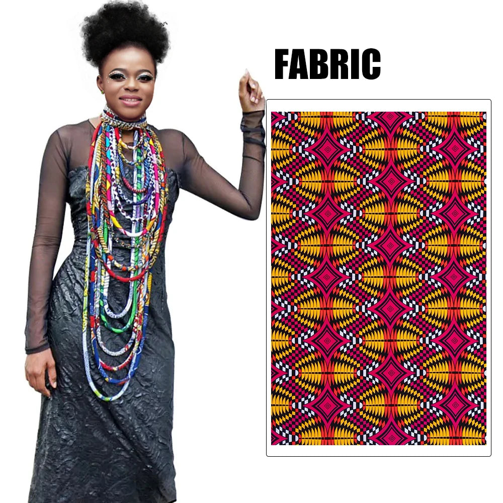 Colorful Ankara Wax Print Statement Necklace for Women