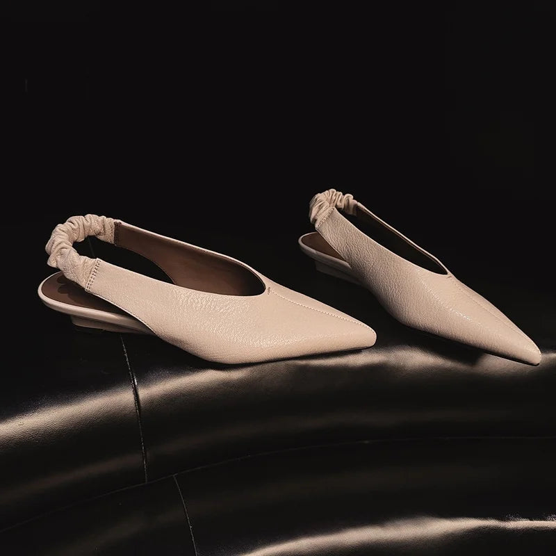 Elegant Handmade Real Leather Slingback Sandals for Women