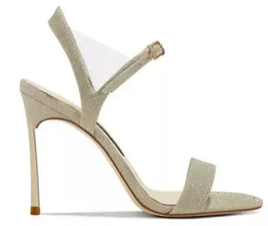 Elegant Glitter Ankle Strap Stiletto Sandals For Women