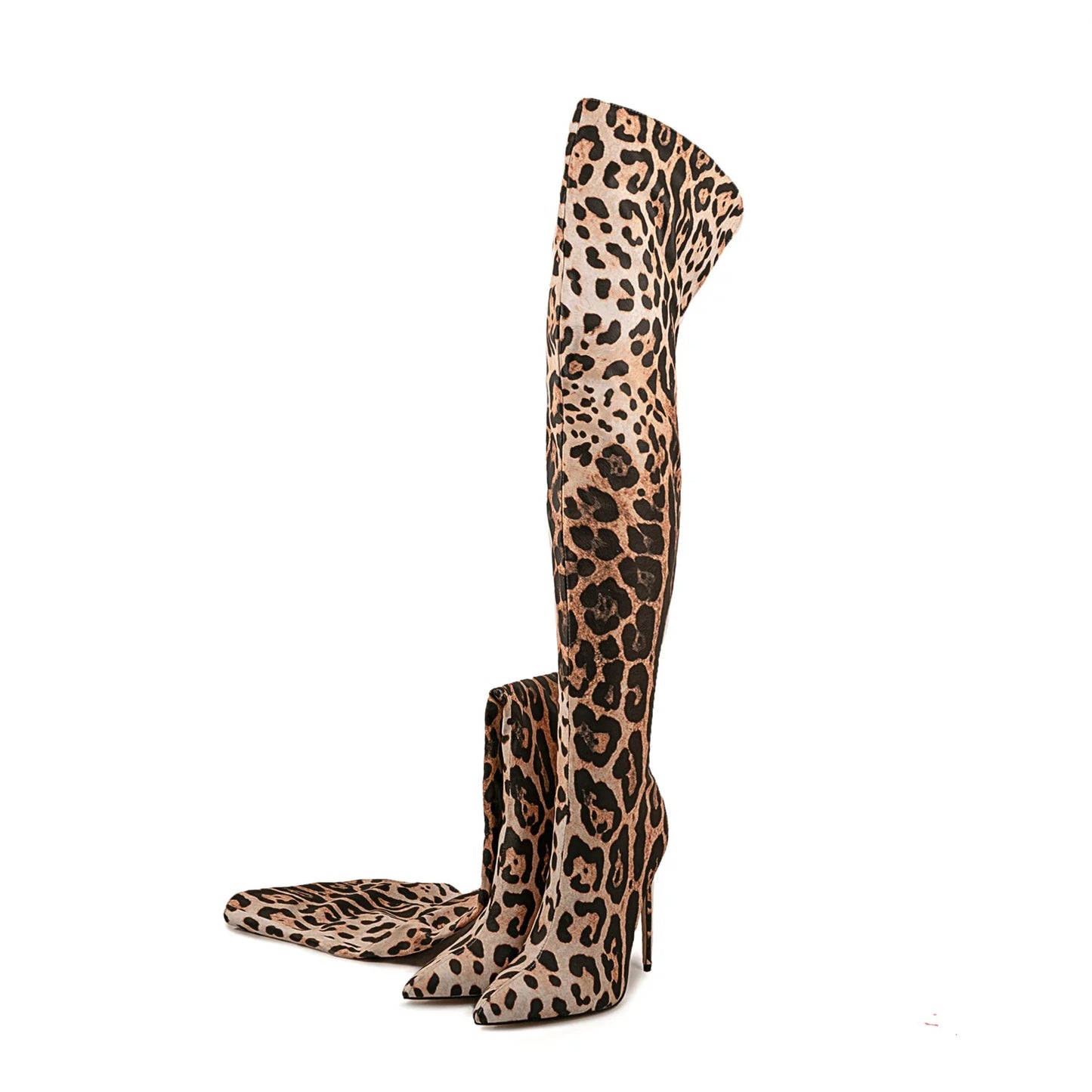 Sexy Striped Back Zip Over-the-Knee Boots for Women