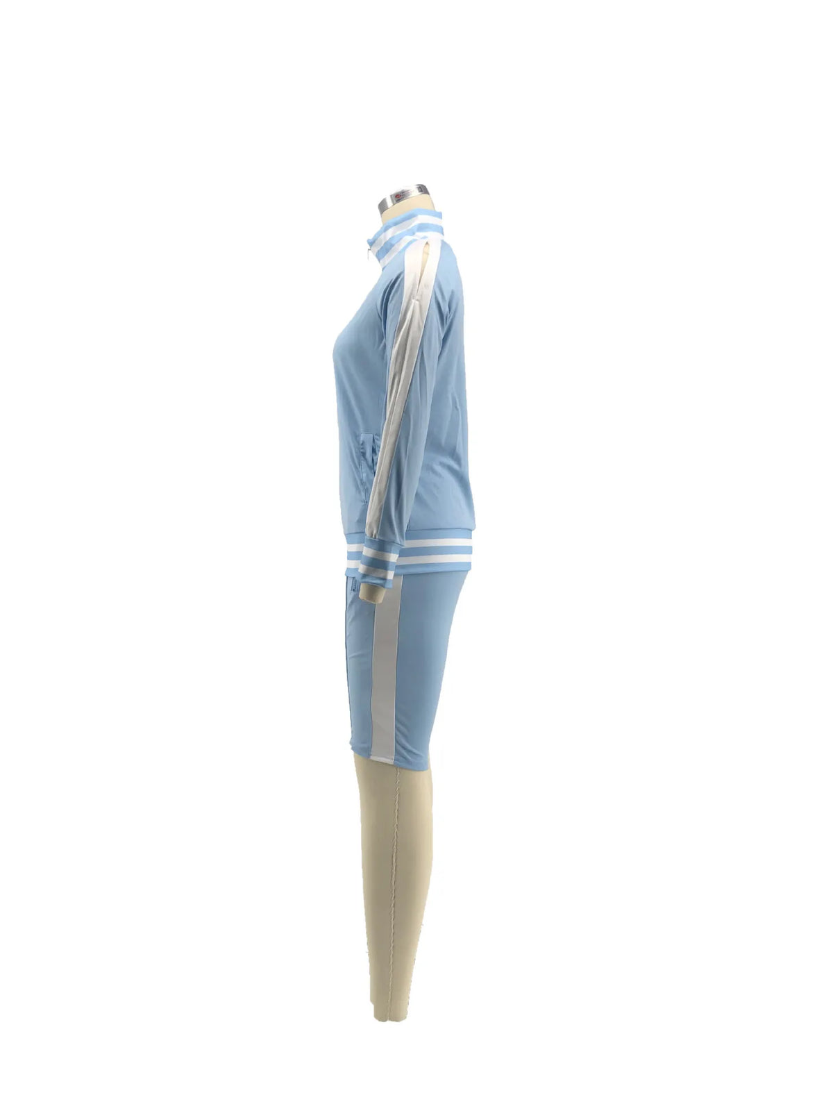 Casual Cold Shoulder Zipper Tracksuit Set for Women
