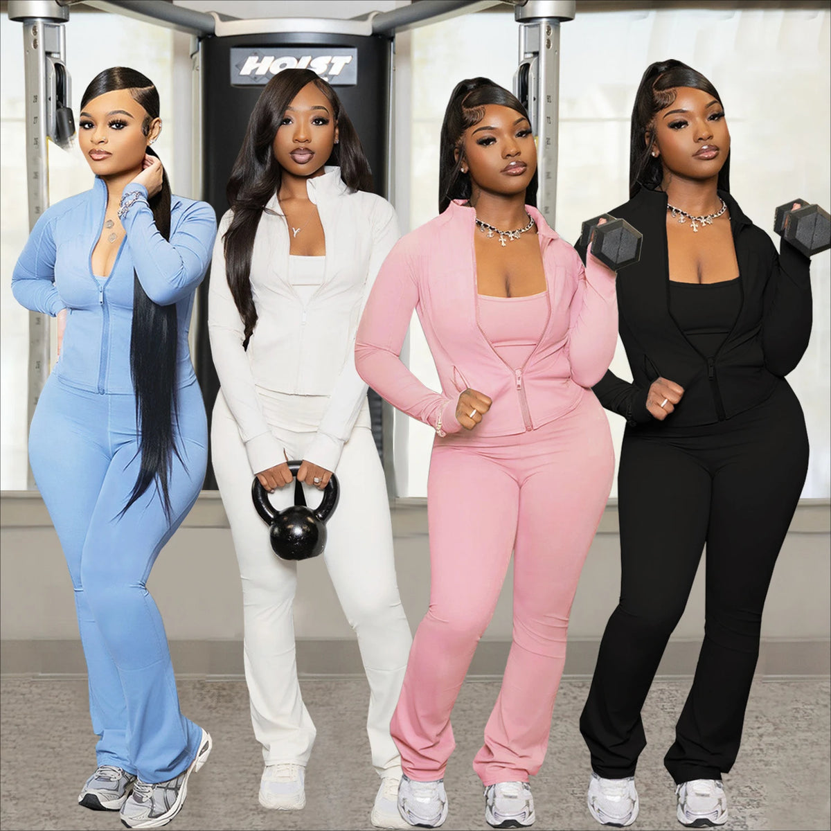 Zip Jacket And High Waist Jogger Set