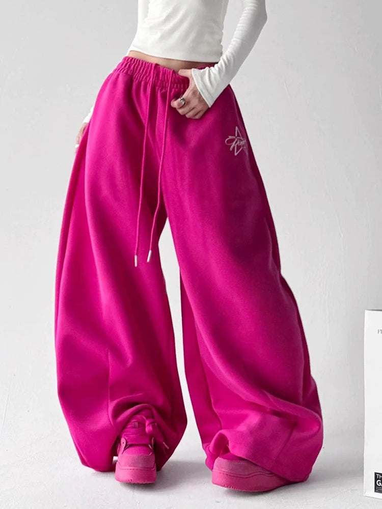 Comfortable Loose Fit Cotton Blend Sweatpants For Women