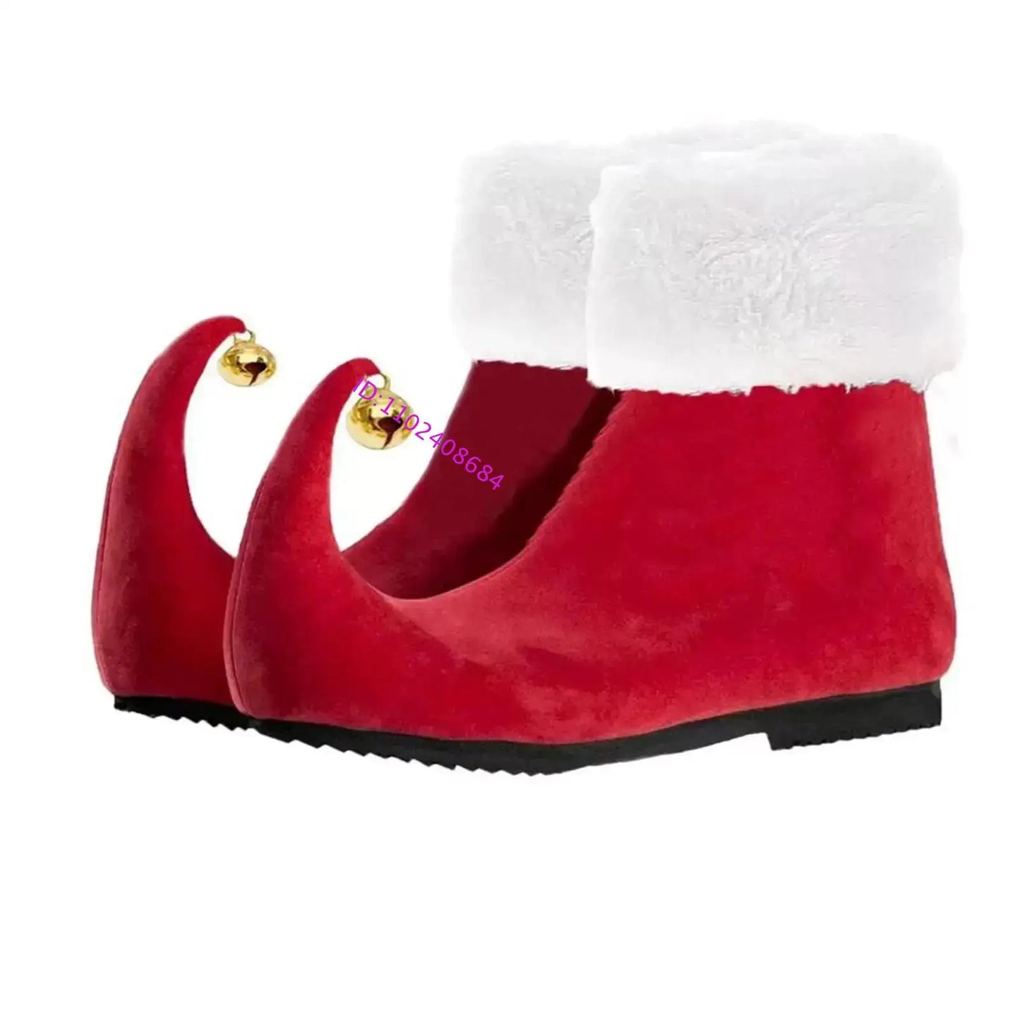 Winter Xmas Bell Snow Boots Halloween Role-Playing Joker Footwear Santa Claus Bell Snow Boots Cartoon Snow Boots Plus Size 48
