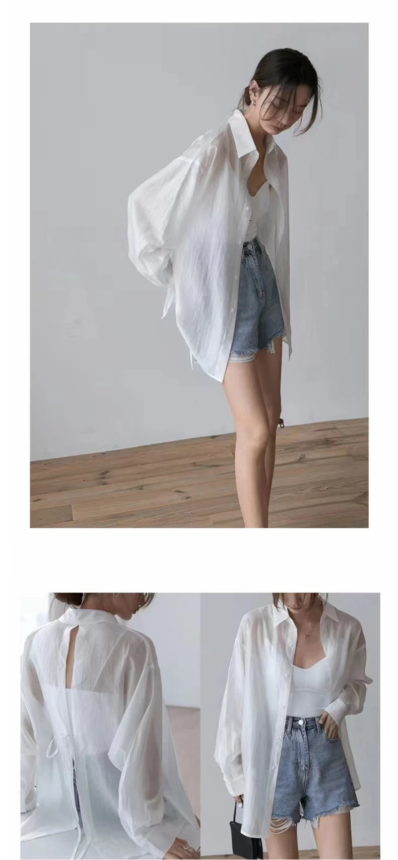 Lightweight Chiffon Sun Protection Shirt Jacket for Women