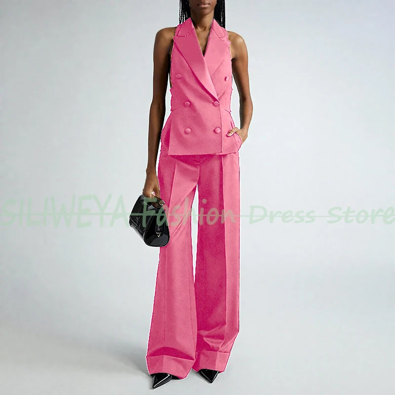 Double Breasted Vest And Pants Set