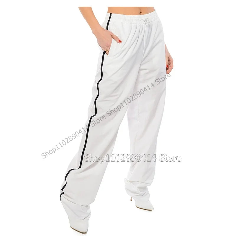 Multi Color Striped Pointed Toe High Stiletto Pant Boots For Women