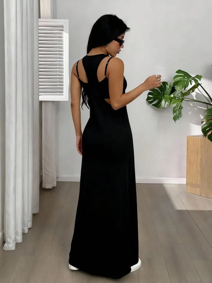 Sleeveless Backless Two Piece Maxi Dress Set for Women