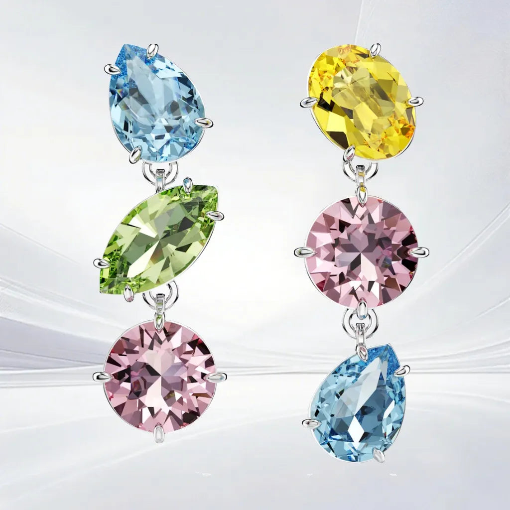 Gold Plated Mixed Cut Crystal Jewelry Set for Women