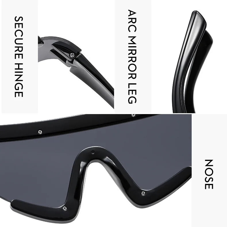 Oversized Rhinestone Chain Sunglasses