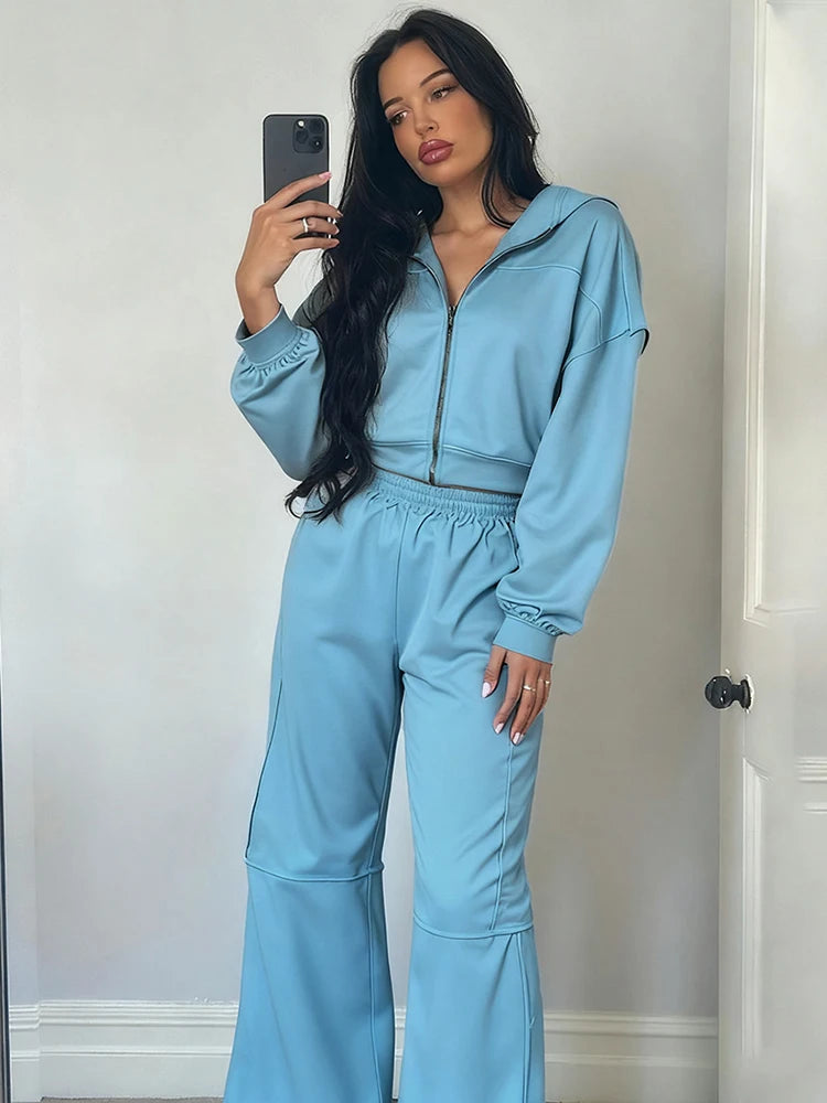 Cozy Woolen Hooded Pantsuit