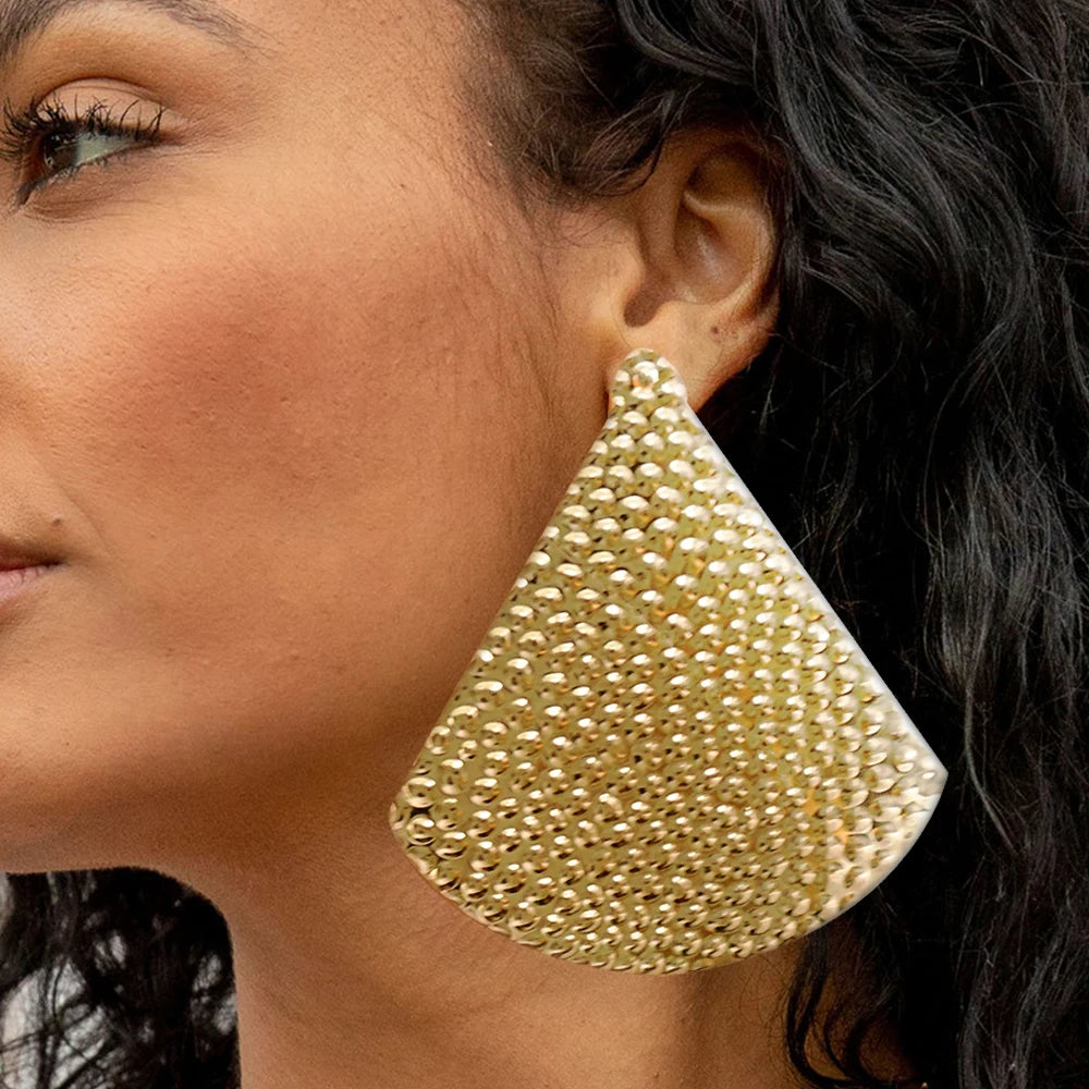 Fashion Jewelry Big Gold Color Round Geometric Earrings Dangle Drop Earrings For Women African Wedding Party Gifts