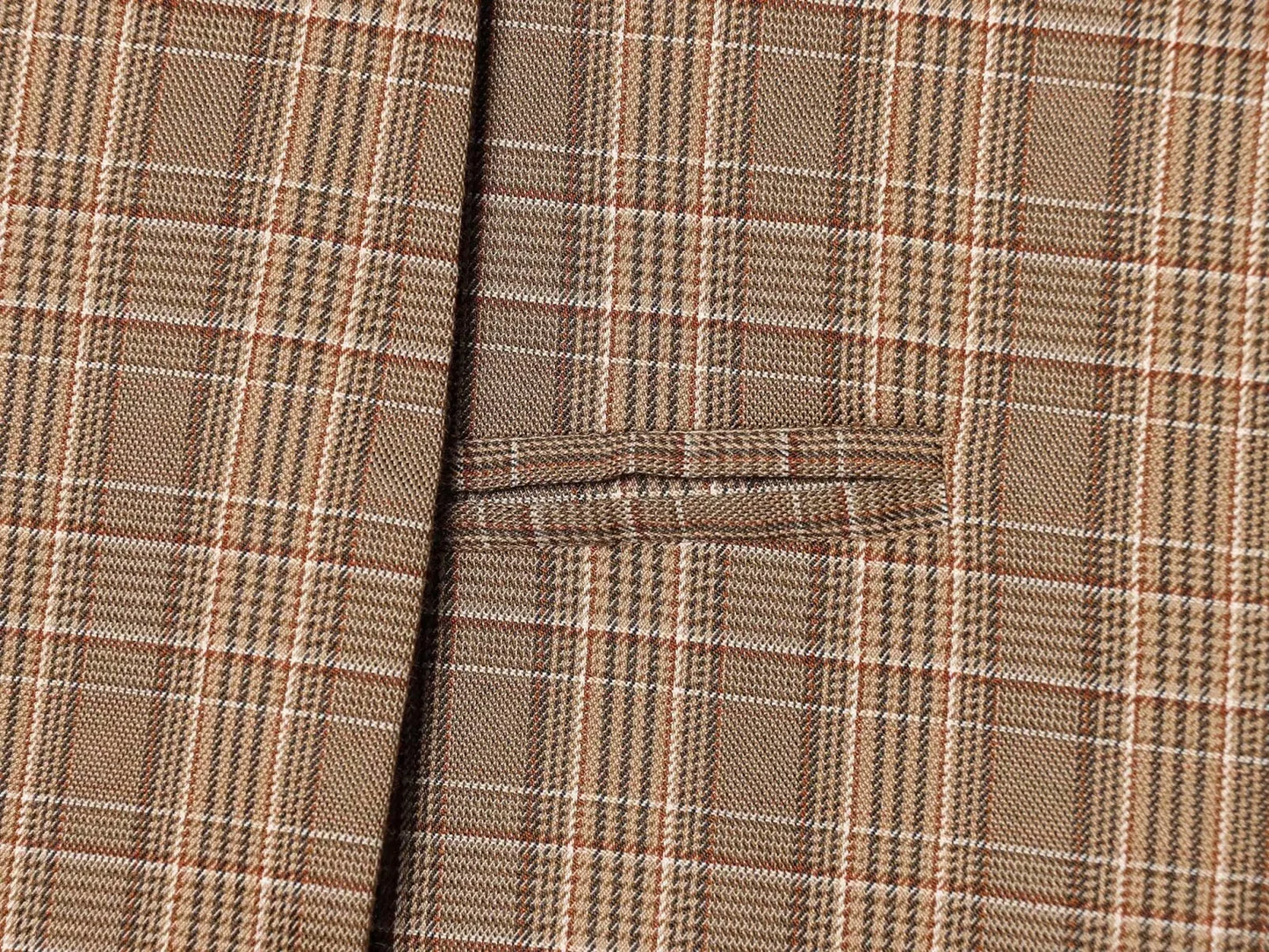 Plaid Stand Collar Long Sleeve Single Button Blazer Coat for Women