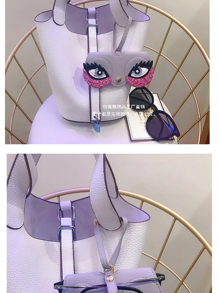 Diamonds cute glasses clip ins fashion sunglasses bag portable sunglasses case protective cover bag bag hanging jewelry