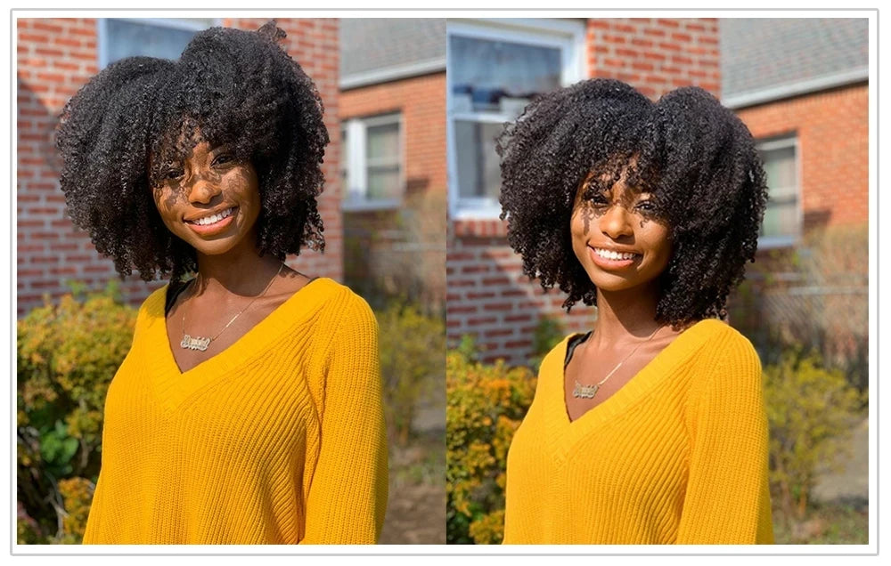Highlight Blonde Short Curly Bob Wig With Bangs for Women
