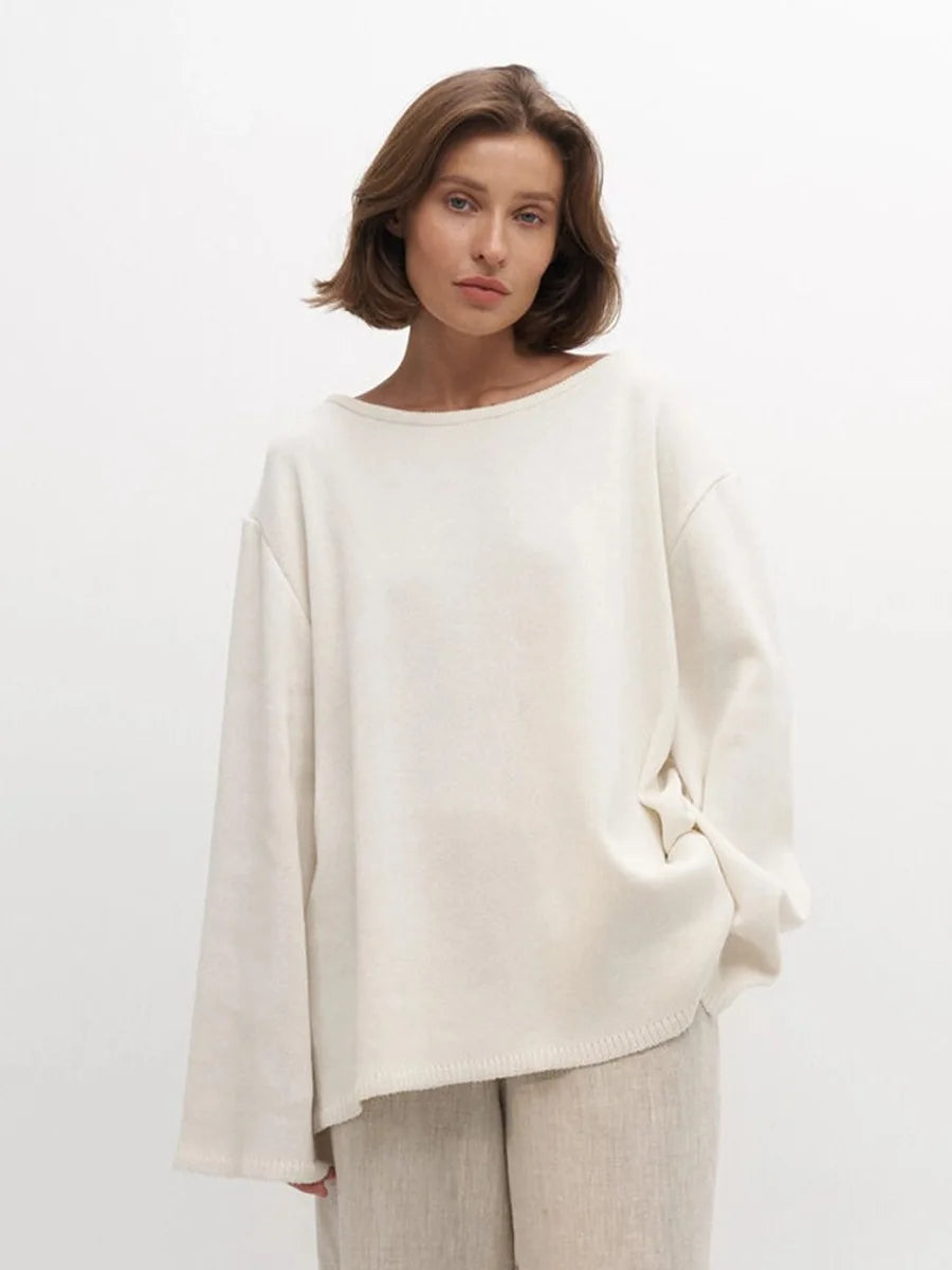 Backless Patchwork Knit Sweater