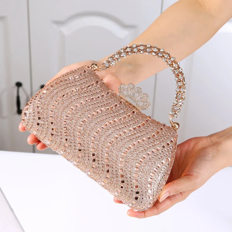 2025 Luxury Fashion Sequined Glitter Clutch Bag Full Rhinestone Design Party Women Handbags Portable Tote Shoulder Messenger Bag