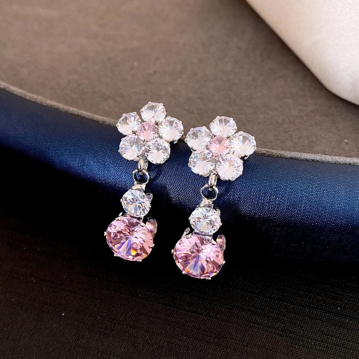 Floral Cubic Zirconia Necklace Set