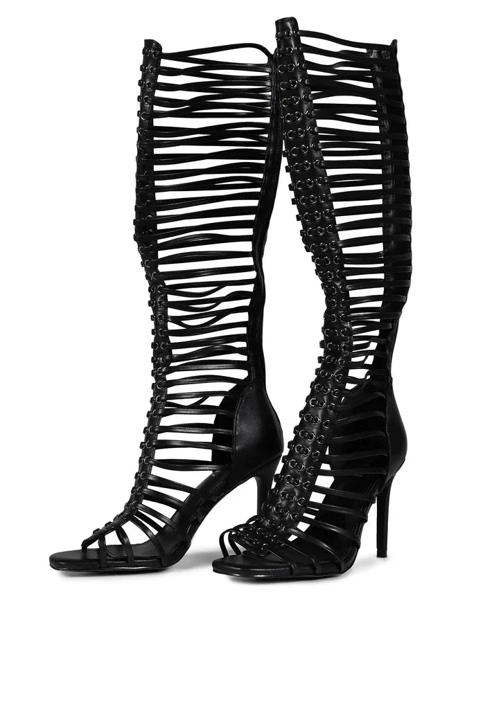 Lace Up Hollow Out Gladiator Sandals With High Stiletto Heel for Women
