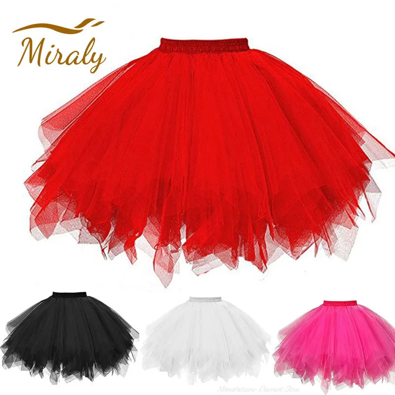 Vintage Lace Tulle Tutu Petticoat Skirt for Women