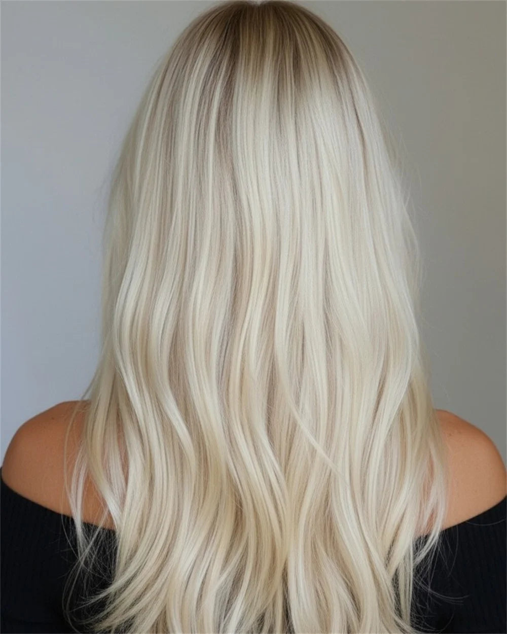 Platinum Blonde Synthetic Wig With Bangs