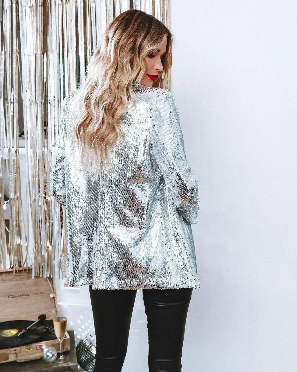 Customized 2025 New Women'sSequin Blazer Jackets Clothing Long Sleeve Elegant Jacket Autumn/Winter Collection Female Set
