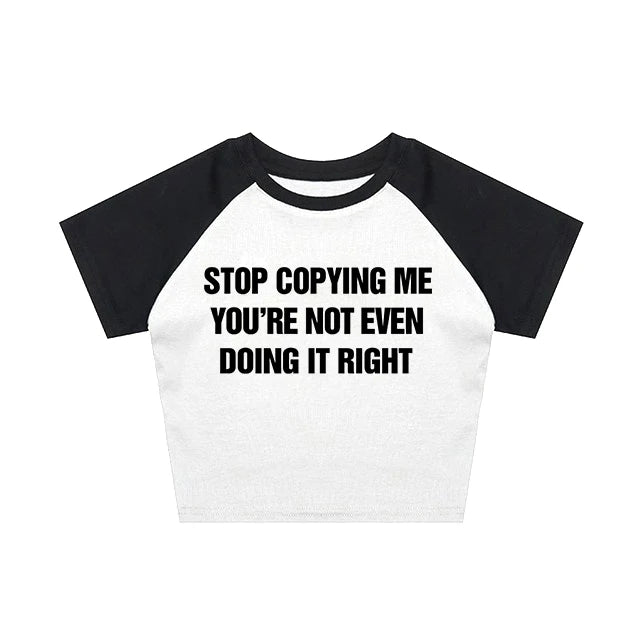 Y2K Letter Print Crop Top