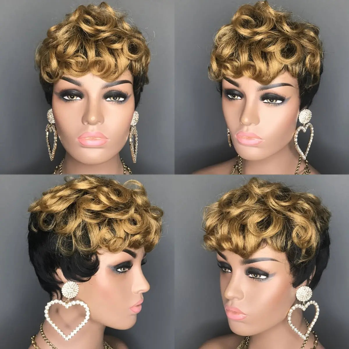 Natural Heat Resistant Curly Synthetic Pixie Wig for Women