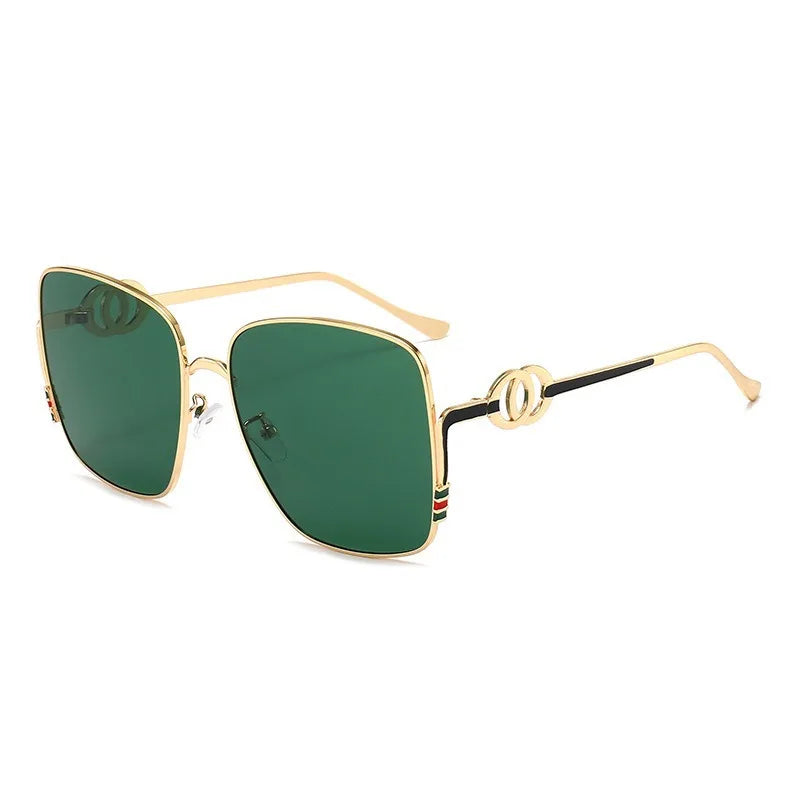 Square Frame Metal Sunglasses
